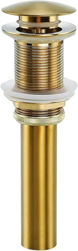 Miniatura 18 de Desagüe desplegable para lavabo de baño con desbordamiento, tapón de tocador de lavabo dorado oscuro cepillado, tapón de estilo rebote de latón