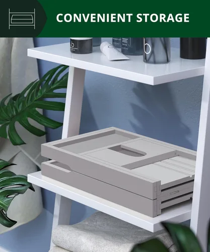 Miniatura 5 de Royal Craft - Bandeja de bambú para bañera con soporte para libro y vino Gris