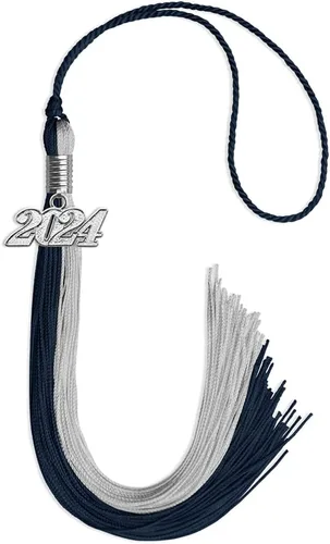 Miniatura 114 de Endea Graduation Borla de doble color con gota de fecha plateada (negro/oro antiguo, 2025)