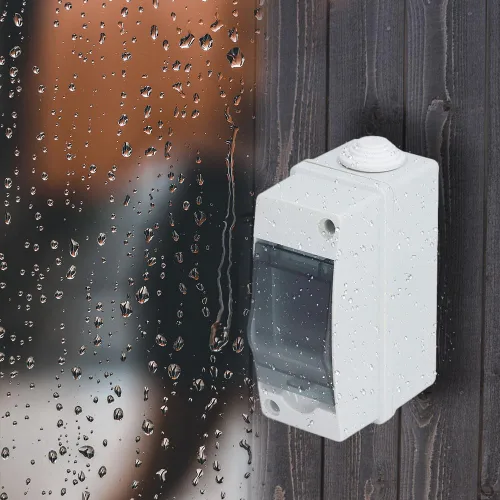 Miniatura 3 de Caja de disyuntor de 2 vías, caja de riel DIN Caja de protección de distribución MCB IP65 Disyuntor impermeable Caja de conexiones electrónica