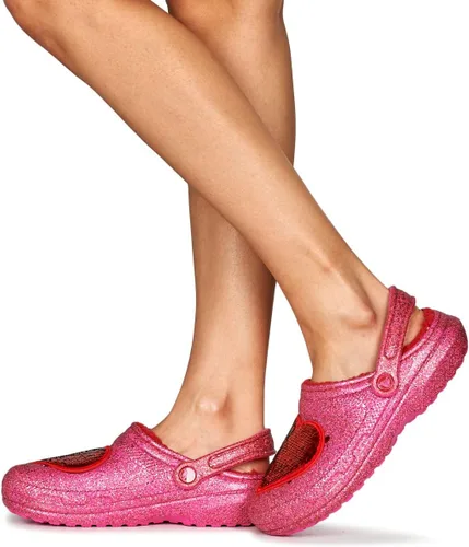 Miniatura 2 de Crocs Zueco de corazón con purpurina rosa con forro clásico unisex para adultos