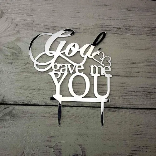 Miniatura 2 de Decoración para tartas de boda God Gave Me You (negro)