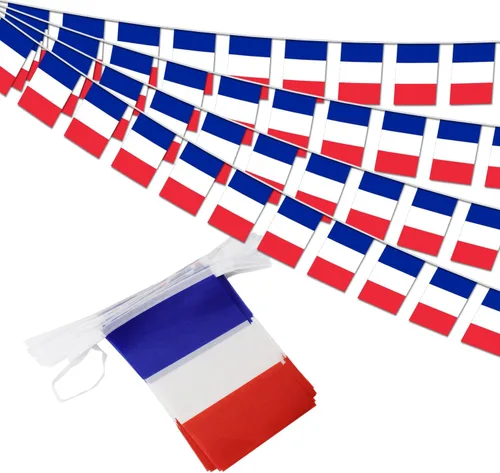 Miniatura 10 de Banderín de bandera de Colombia – 38 banderas, 42 pies, pequeñas banderas colombianas para decoración del país, escuela, fiesta, eventos deportivos