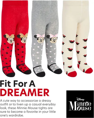Miniatura 3 de Disney Mallas de Minnie Mouse para bebé, medias para niñas recién nacidas y bebés (0-24 meses)