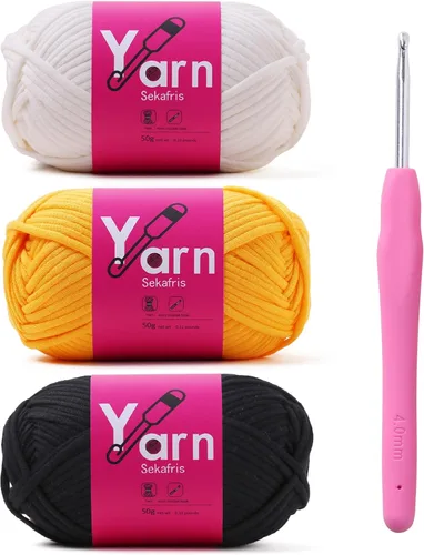 Miniatura 8 de Hilo de Crochet con Hilo de Algodón para Crochet – Hilos de Crochet Tejido para Principiantes con Puntadas Fáciles de Ver – Hilo para Crochet