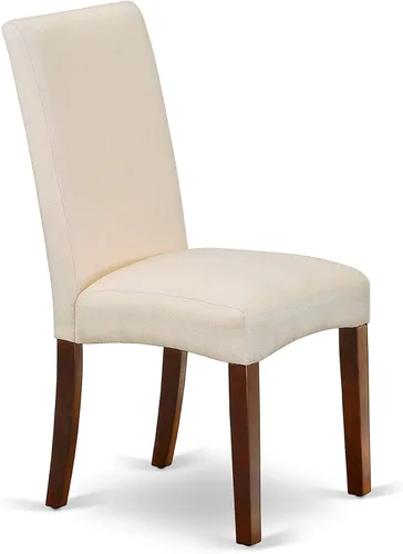 Miniatura 8 de East West Furniture DLDR3-MAH-01 Juego de mesa y sillas de cocina de 3 piezas contiene una mesa de comedor redonda con gotas y 2 sillas de comedor
