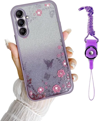 Miniatura 32 de Funda para Note 10, Galaxy Note 10 para mujer, cambio gradual con purpurina, cristal suave, TPU elegante, mariposa, floral, corazón, transparente