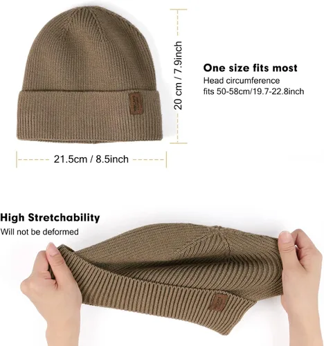 Miniatura 3 de Wmcaps Gorro de invierno para hombres y mujeres, gorro de punto suave y cálido con forro polar