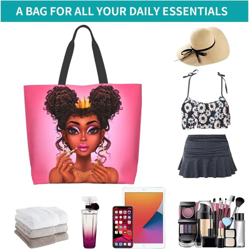 Miniatura 6 de Bolsas de mano para mujer afroamericana, con asa superior, para gimnasio, viajes, compras