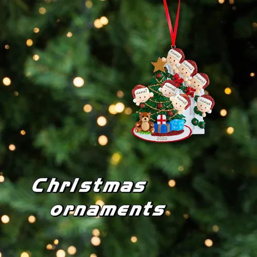 Miniatura 3 de Adorno familiar para árbol de Navidad 2024, adorno colgante para árbol de Navidad de 2024, adorno de familia de 2 nombres, adorno personalizado