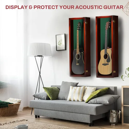 Miniatura 5 de PENNZONI Vitrina de guitarra acústica - Estuche acrílico para guitarra acústica - Soporte de pared para guitarra hecha de marco de madera dura