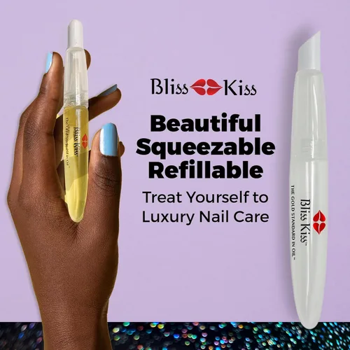 Miniatura 7 de Bliss Kiss Bolígrafo de Aceite para Cutículas Recargable de Compresión, Vacío Paquete de 3, Ideal para Aceite de Crecimiento de Uñas y Aplicación