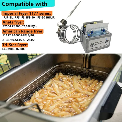 Miniatura 4 de [Actualizado] Interruptor de freidora de termostato de límite alto 1177 para freidora 3/8 "Mpt Stuff Box 450°F LCCM2003000 Freidora de gas