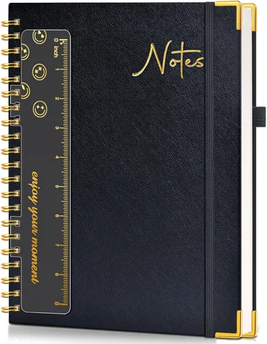 Miniatura 14 de Cuaderno en espiral de tapa dura de 8.5 x 11 pulgadas, cuadernos A4 grandes y bonitos para mujeres y hombres, cuaderno rayado a rayas