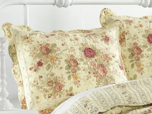 Miniatura 2 de Finely Stitched Chic Shabby Romantic Rose - Juego de edredón de algodón, tamaño King, incluye correas para sábanas