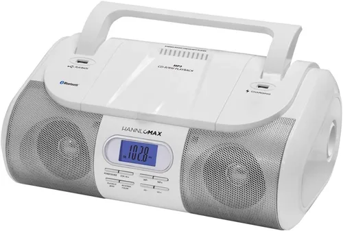 Miniatura 7 de HANNLOMAX Boombox portátil HX-318CD CD/MP3/USB, radio FM PLL, Bluetooth, 1 puerto USB para reproducción de MP3, 1 puerto USB para carga de 1A, Negro