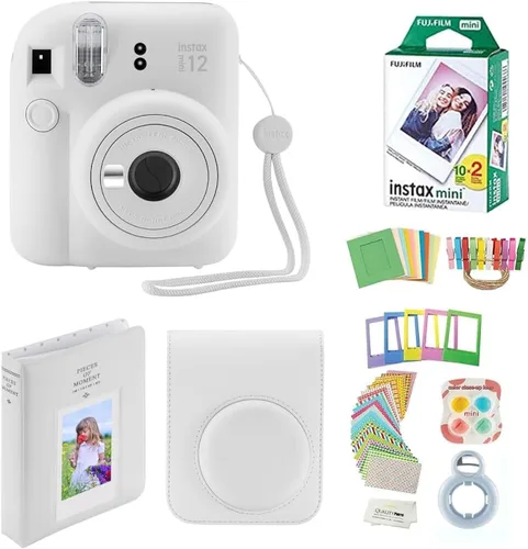 Miniatura 9 de Fujifilm Cámara instantánea Instax Mini 12 + 20 impresiones fotográficas + paquete de calidad fotográfica, funda, calcomanías decorativas, marcos