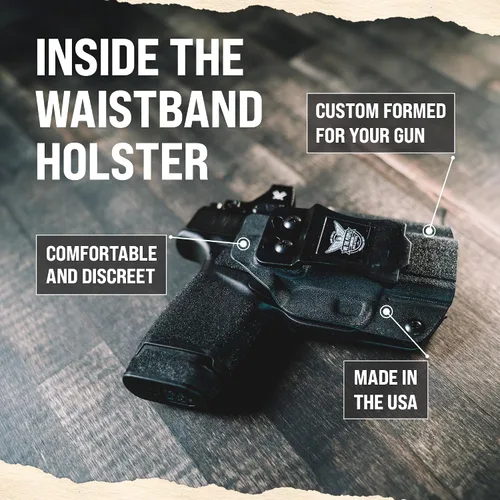 Miniatura 3 de We The People Holsters - Bandera de Gadsden - Transporte oculto en la cintura interior - Funda Kydex IWB - Conducción/inclinación/retención ajustable