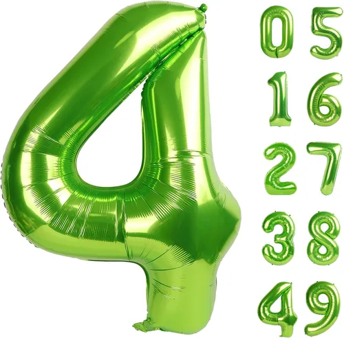 Miniatura 186 de Globo de cumpleaños número 4 dorado de 40 pulgadas, globos gigantes del número cuatro 14 24 34 40 44 2024, globos grandes de lámina de mylar para Oro