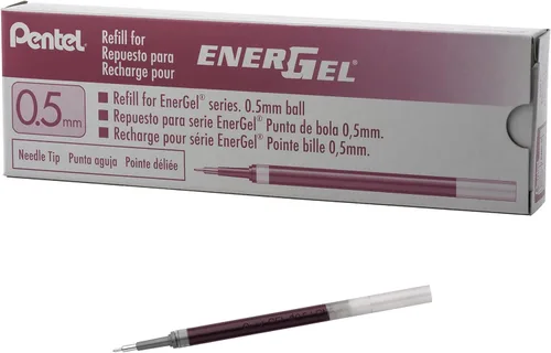 Miniatura 5 de Pentel - Tinta de recarga para bolígrafo de gel líquido EnerGel, (0.5mm), línea fina, tinta azul, caja de 12 (LRN5-C)