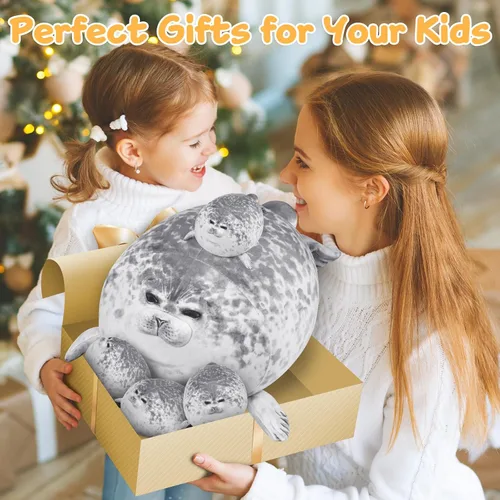 Miniatura 9 de KMUYSL Juguetes para edades 0 1 2 3 4 5 6 7 8+ años - Muñeca de peluche mamá con 4 bebés en su barriga, juego de juguetes de peluche suave, regalos