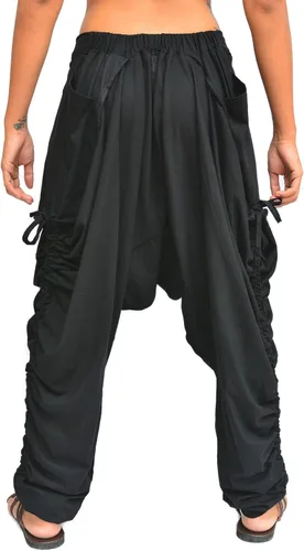Miniatura 5 de Mujeres Hombres Harem Pantalones Palazzo Dhoti Estilo 2 Bolsillos Algodón