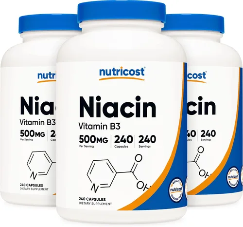 Miniatura 6 de Suplemento Nutricost Niacina de vitamina B3, 0,018 oz, en 240 cápsulas, 1 botella, 1