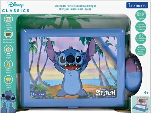 Miniatura 5 de Lexibook, Disney Stitch, portátil bilingüe y educativo español/inglés, juguete para niños, 170 actividades para aprender, jugar juegos y música