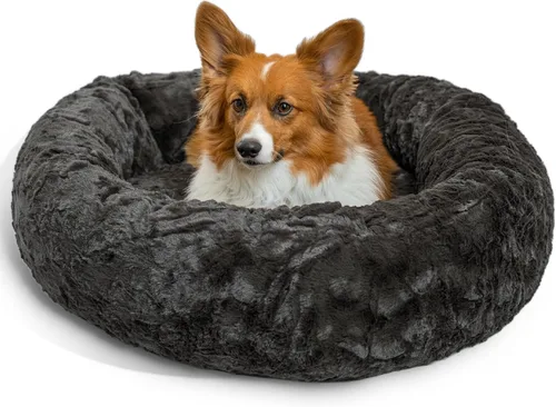 Miniatura 10 de Best Friends by Sheri - The Original Calming Donut - Cama calmante en forma de dona para perros y gatos - Pelo corto, gris, S, 23 x 23 pulgadas Gris