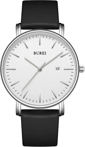 Miniatura 15 de BUREI Relojes de pulsera para hombre, relojes minimalistas de moda, analógicos de cuarzo, impermeables para hombres