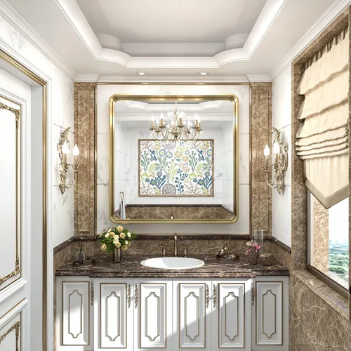 Miniatura 2 de TokeShimi Espejo de Tocador de Baño Dorado de 36 x 36 Pulgadas para Pared, Espejo Rectangular con Marco de Metal Mate Cepillado de Aleación de Oro