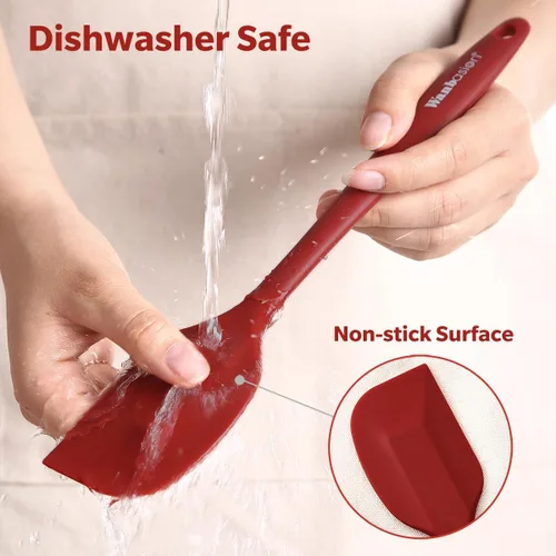 Miniatura 7 de Wanbasion Juego de 5 Espátulas de Silicona Premium Resistentes al Calor, Juego de Espátulas de Cocina Aptas para Lavavajillas para Utensilios