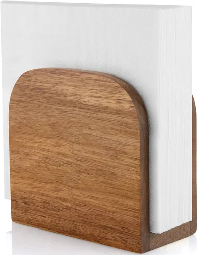 Miniatura 10 de Servilletero para Mesa, ALELION Servilleteros de Madera de Acacia para Cocina, Servilletero para Cocina, Comedor, Decoración de Mesa, Dispensador