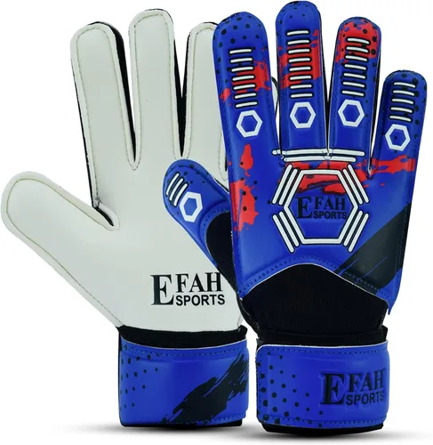 Guantes de portero de fútbol para niños y jóvenes, guantes de portero de fútbol con palmas de agarre fuerte Azul/Blanco