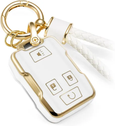 Miniatura 37 de Funda para Llavero Mercedes con Llavero de Cuerda Trenzada de Metal, Funda de Llave Suave Mejorada para Carcasa de Llavero Remoto Inteligente Sin