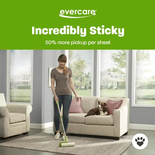 Miniatura 4 de Evercare Paquete de 3 repuestos de rodillo de pelusa multiusos para mascotas, 50 hojas cada uno