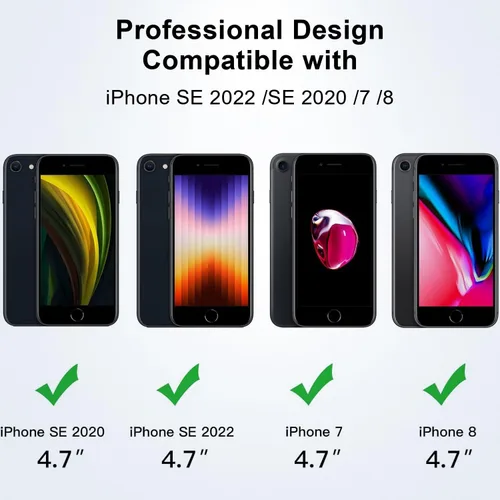 Miniatura 8 de Vooii Funda para iPhone SE 3ª/2ª/2020 con Magnético, Funda iPhone 8/7 [Compatible con Magsafe] [Diseño Integrado] Sensación de Agarre Cómoda Delgada