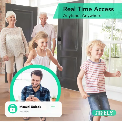 Miniatura 9 de Cerradura inteligente incorporada con huella dactilar y WiFi con teclado – Cerradura sin llave para el hogar, Airbnb, alquiler, niños/mayores