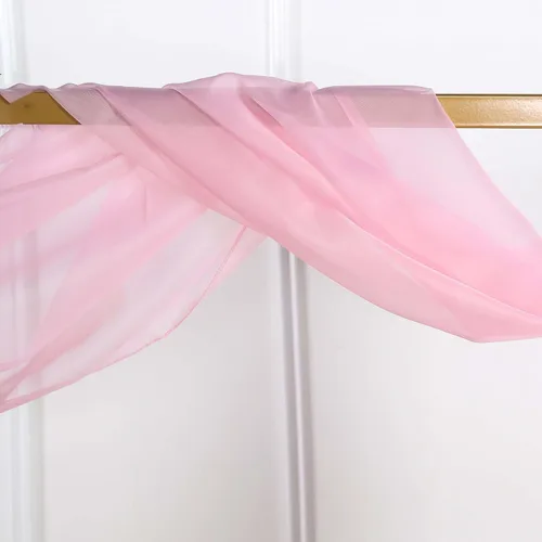 Miniatura 4 de Efavormart - Paneles de cortina de organza transparente rosa de 18 pies, cenefa para ventana, arco de boda, tela drapeada para mesa superior