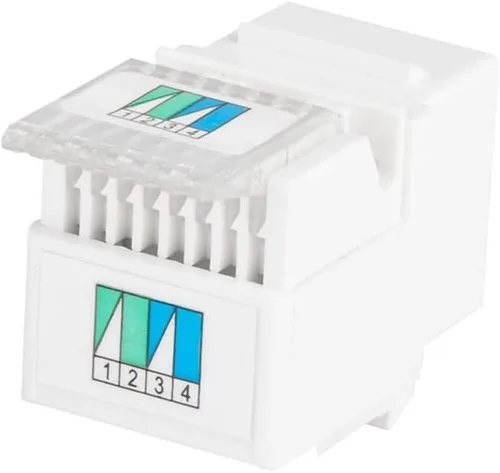 Miniatura 4 de Monoprice RJ11 Conector Keystone de 180 grados sin herramientas - Para cable sólido 22-26AWG, color blanco