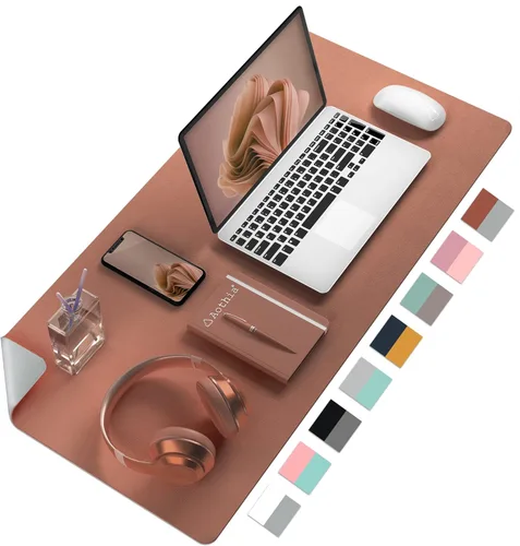Miniatura 17 de Aothia Alfombrilla de escritorio de piel sintética de doble cara, antideslizante, grande, para mouse y escritorio para oficina, hogar, impermeable