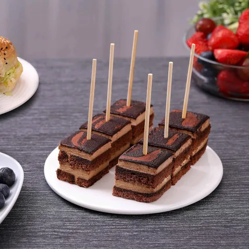 Miniatura 4 de 200 PIEZAS pinchos de bambú, palitos de comida de 6 pulgadas para aperitivos, frutas, brochetas a la parrilla, palillos de cóctel para bebidas