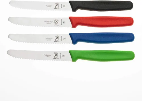 Miniatura 5 de Mercer Culinary Cuchillo de barra dentado ondulado de punta redondeada, rojo, 4.3