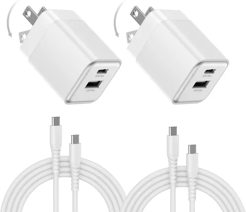 Miniatura 9 de wegear Cargador rápido USB C de 30 W, cargador de pared USB C de doble puerto con enchufe plegable para iPhone 17/16/15, Samsung S24, iPad, 40% más