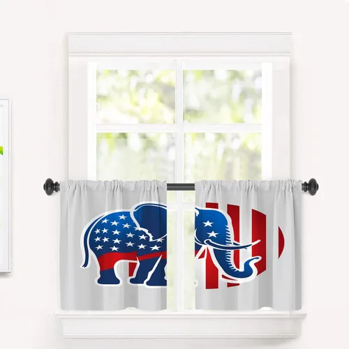 Miniatura 122 de Cortinas opacas de cocina con pintura al óleo de Europa rosa y negra para ventanas, cenefas opacas modernas de torre Eiffel de poliéster multicapa