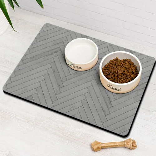 Miniatura 13 de Tapetes para Comida de Perros para Pisos Absorbentes, Tapete para Comida de Mascotas y Gatos - Tapetes de Secado Rápido para Tazones de Perros