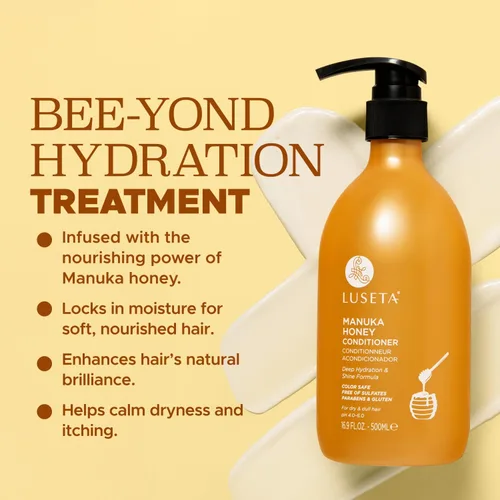 Miniatura 3 de Acondicionador de miel de manuka Luseta hidrata y reparación para cabello seco y opaco añade brillo y restaura la suavidad Hidratante para cabello