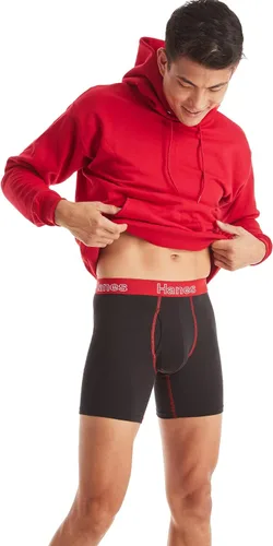 Miniatura 3 de Hanes Calzoncillos tipo bóxer para hombre, algodón elástico que absorbe la humedad, paquete múltiple