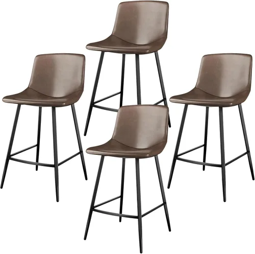 Miniatura 18 de 5Rcom Juego de 2 taburetes de bar de altura de mostrador de 600 libras, taburetes de cocina de 24 pulgadas con respaldo, sillas de bar modernas