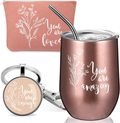 Miniatura 10 de Tessco for you 3 piezas de regalos de agradecimiento a los empleados para mujeres, regalo de fin de año, regalos de graduación, vaso inspirador